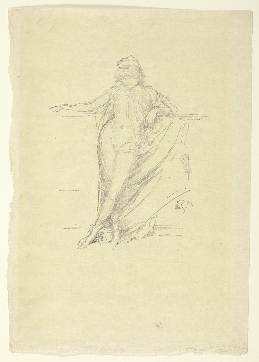 Kis drapériás figura, ferde alkotó: James Abbott McNeill Whistler