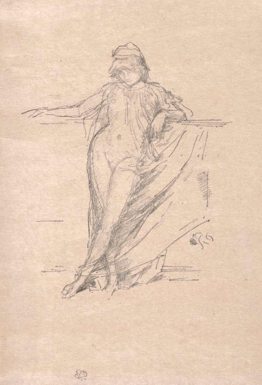Kis drapériás figura dől alkotó: James McNeill Whistler