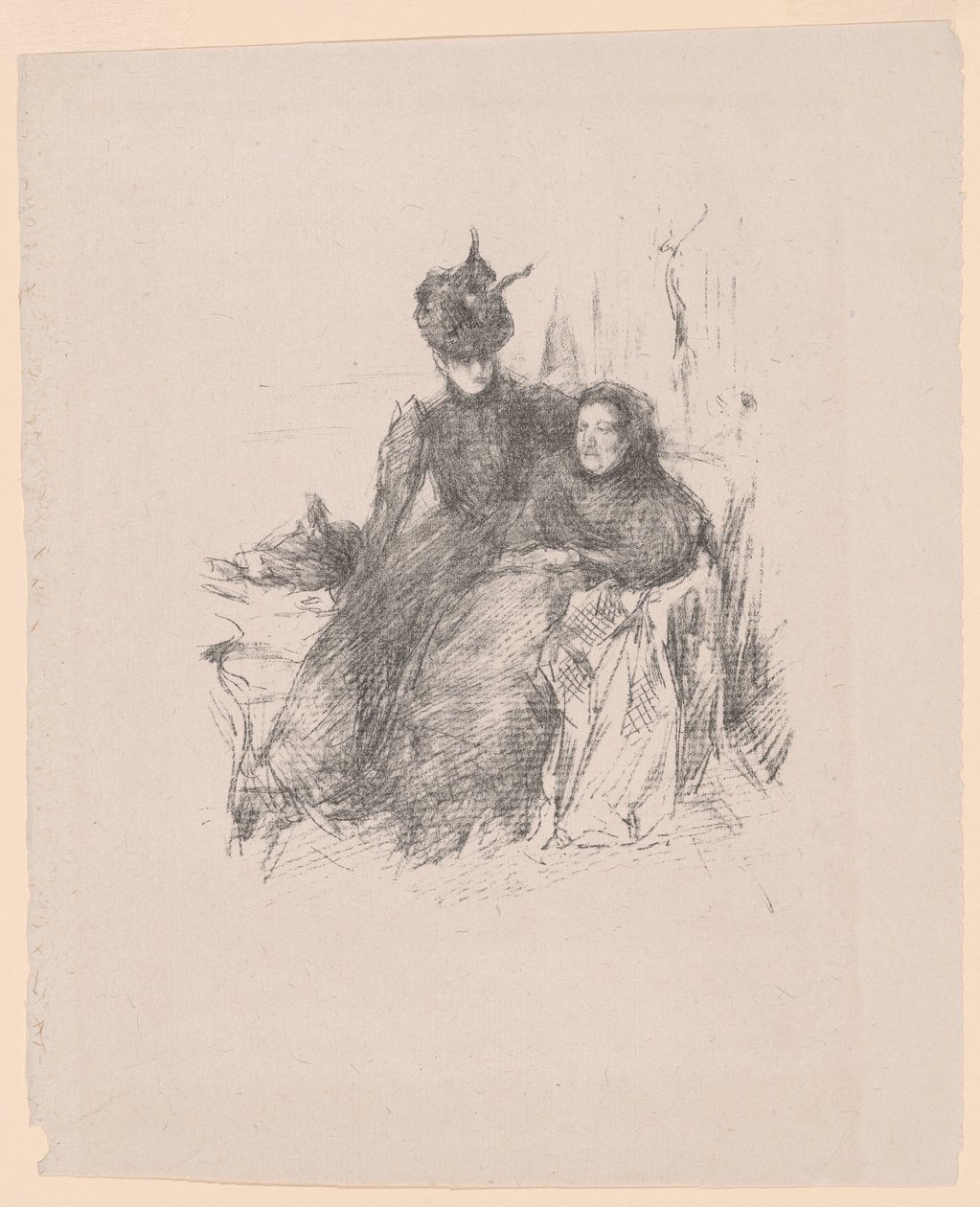 Anya és lánya [La Mère Malade] alkotó: James McNeill Whistler