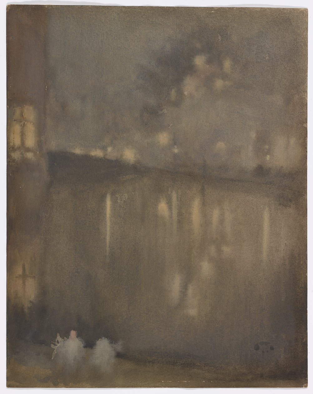 Nocturne: Gray and Gold – Canal, Holland alkotó: James Abbott McNeill Whistler