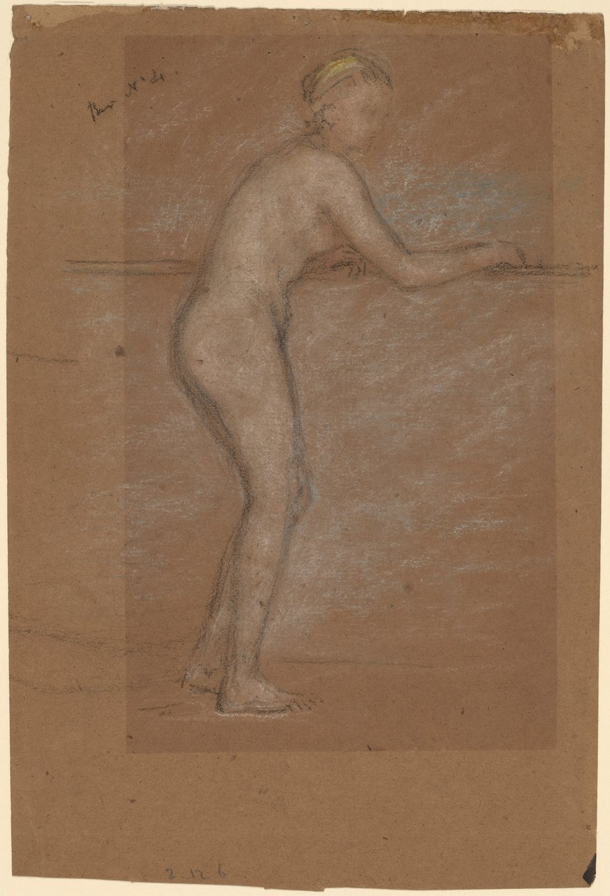Sínre támaszkodó meztelen [recto] alkotó: James Abbott McNeill Whistler