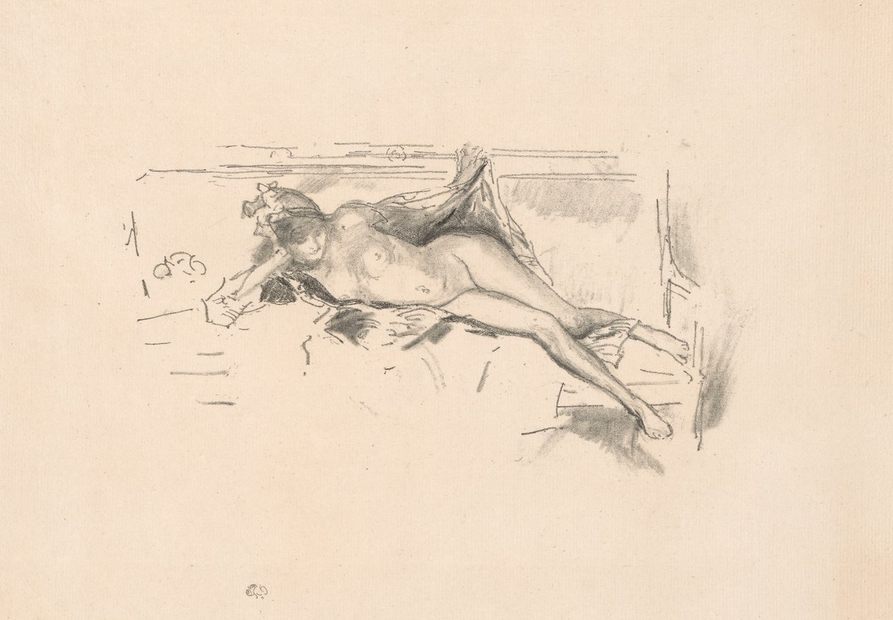 Akt modell, fekvő alkotó: James Abbott McNeill Whistler