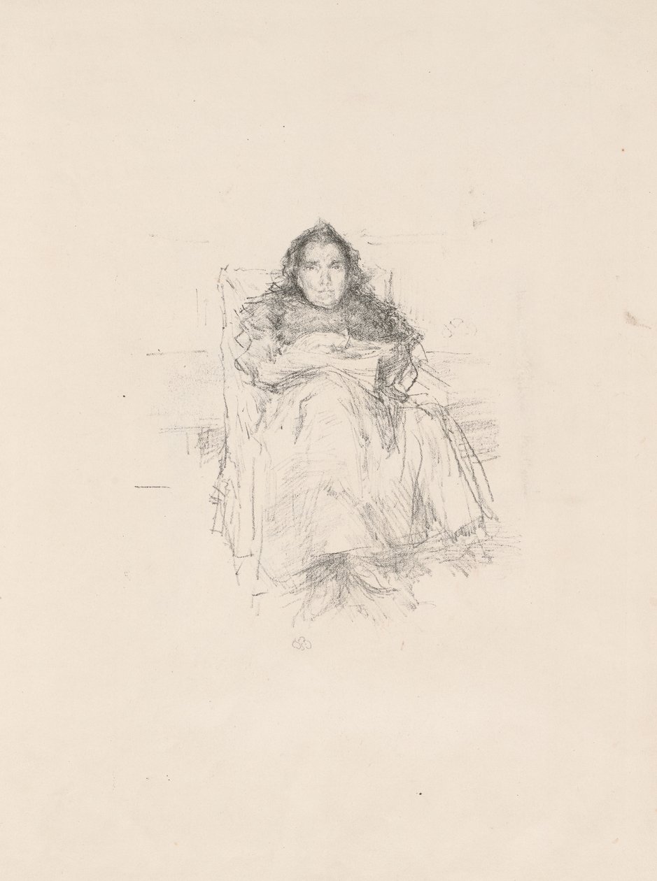Portrétanulmány: Mrs. Philip, No. 3 (recto) Portrétanulmány: Geneviève Mallarmé (verso) alkotó: James Abbott McNeill Whistler