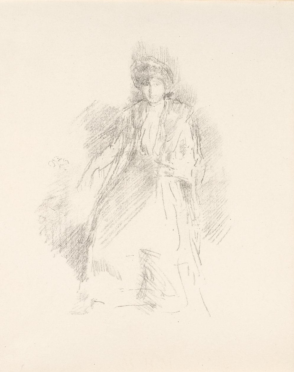 Egy kalapot viselő fiatal nő portréja [Miss Seaton] alkotó: James Abbott McNeill Whistler