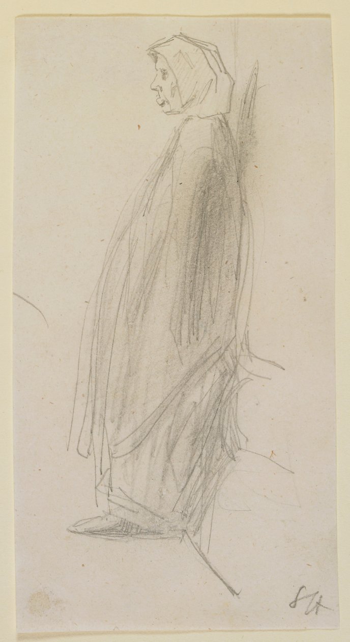 Profilvázlat egy álló öregasszonyról alkotó: James Abbott McNeill Whistler