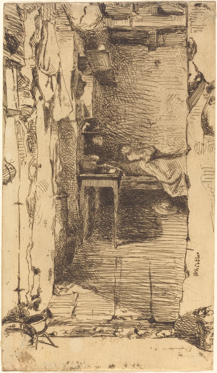 Rag Pickers, Mouffetard kerület, Párizs alkotó: James Abbott McNeill Whistler