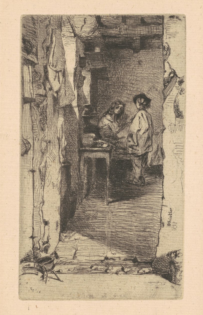 Rag Pickers, Mouffetard kerület, Párizs alkotó: James Abbott McNeill Whistler