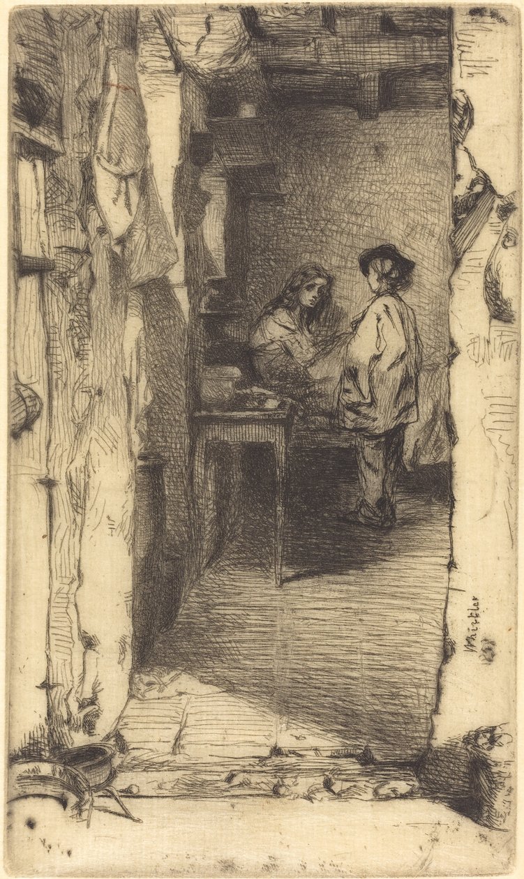 Rag Pickers, Mouffetard kerület, Párizs alkotó: James Abbott McNeill Whistler