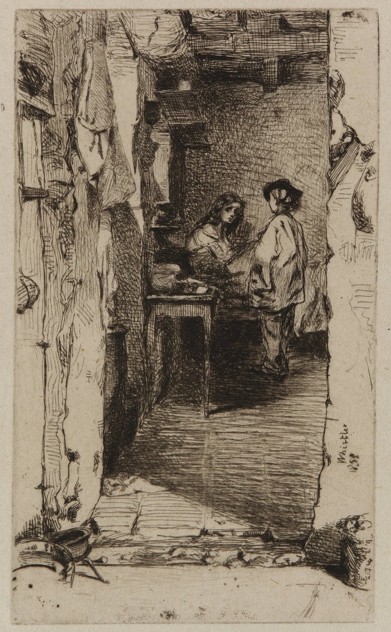 Rag Pickers, Mouffetard kerület, Párizs alkotó: James Abbott McNeill Whistler