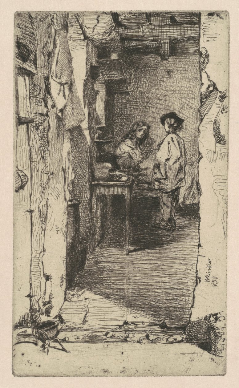 Rag Pickers, Mouffetard kerület, Párizs alkotó: James Abbott McNeill Whistler