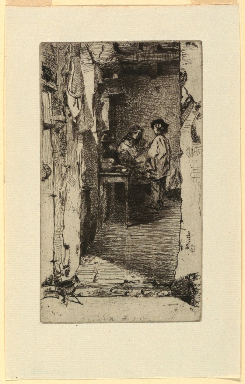 Rag Pickers, Mouffetard kerület, Párizs alkotó: James Abbott McNeill Whistler