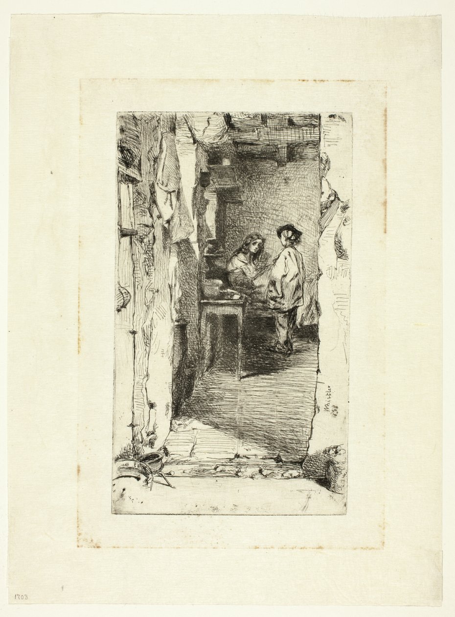 Rag Pickers, Mouffetard kerület, Párizs alkotó: James Abbott McNeill Whistler