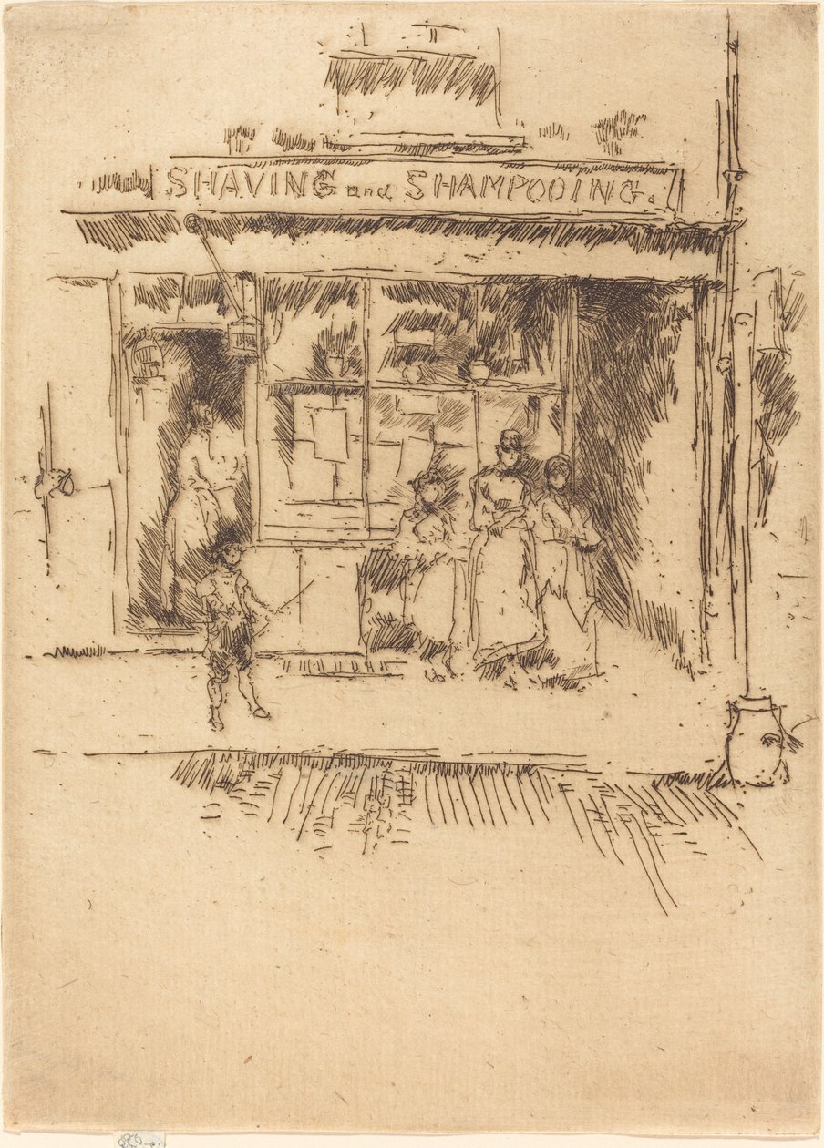 Borotválkozás és samponozás alkotó: James Abbott McNeill Whistler