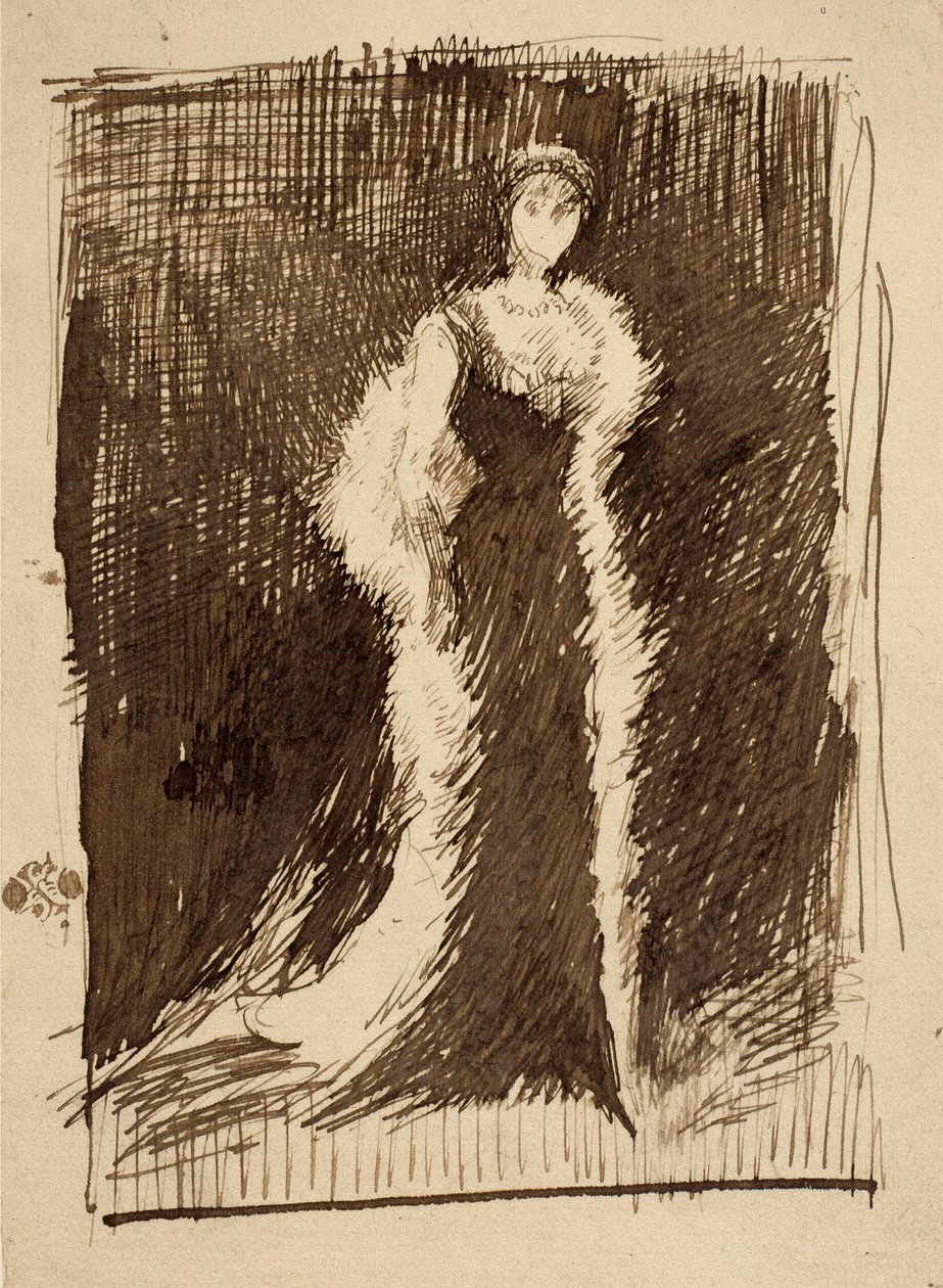 Vázlat az "Arrangement in Black" után: Lady Meux" alkotó: James McNeill Whistler