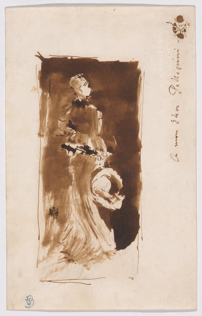 Vázlat az "Arrangement in Brown and Black" után: Corder kisasszony portréja" alkotó: James McNeill Whistler