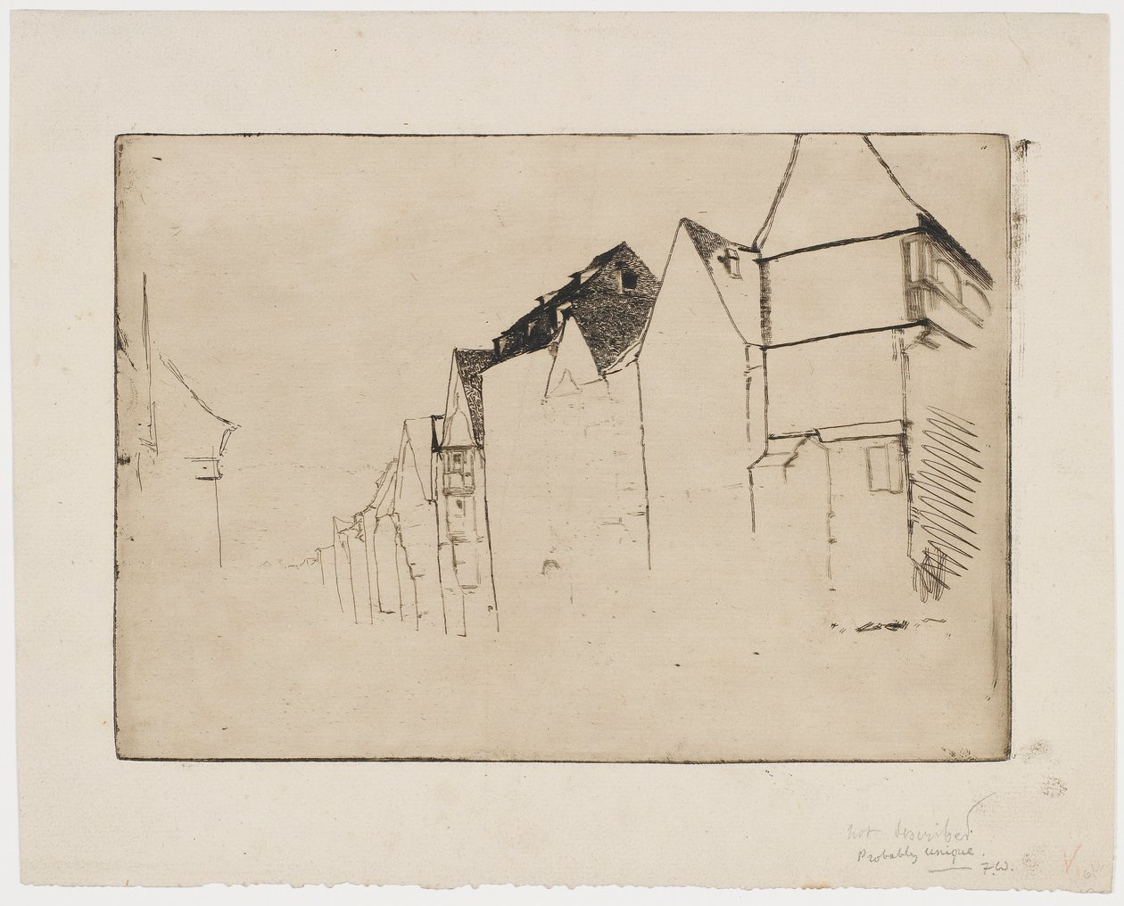 Házak vázlata alkotó: James Abbott McNeill Whistler
