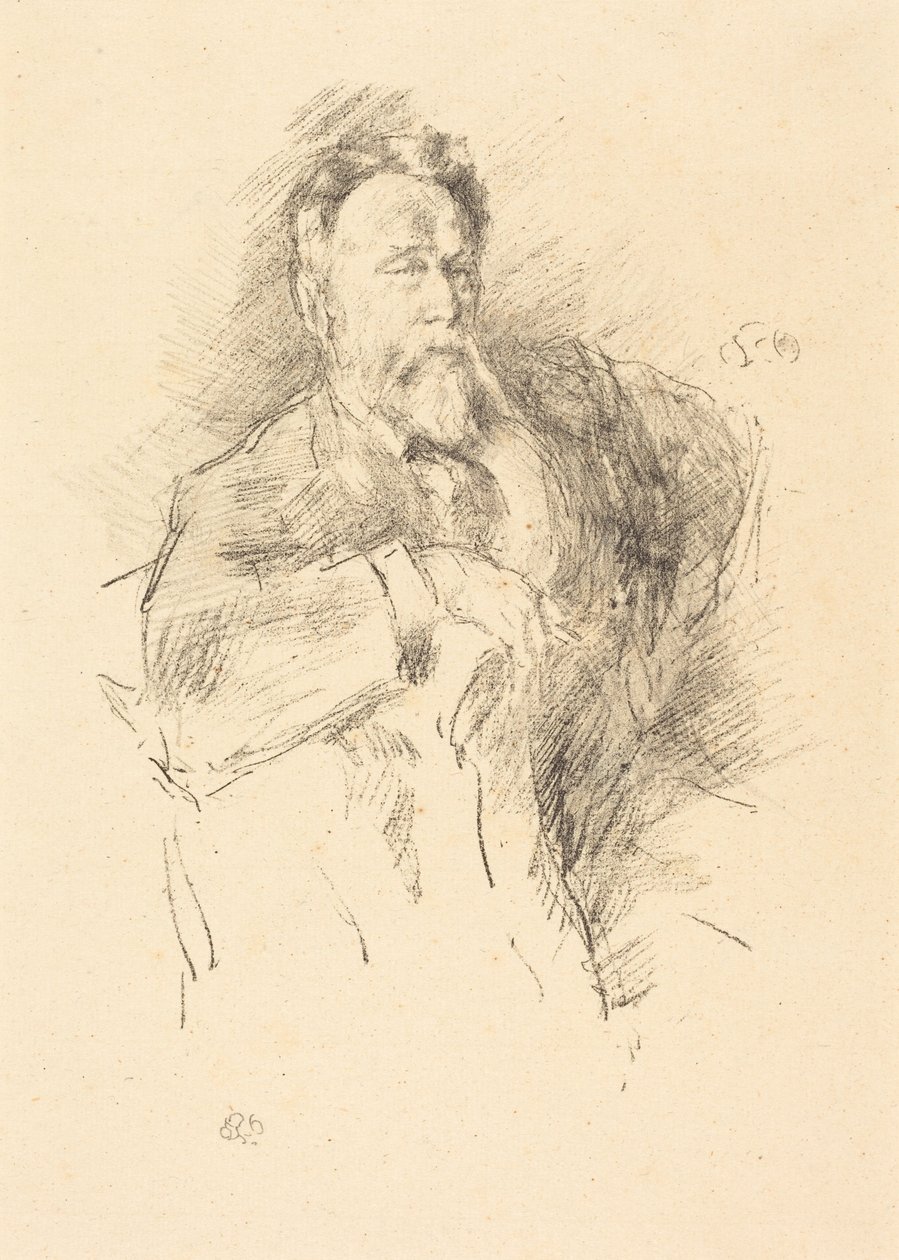 William E. Henley vázlata alkotó: James McNeill Whistler