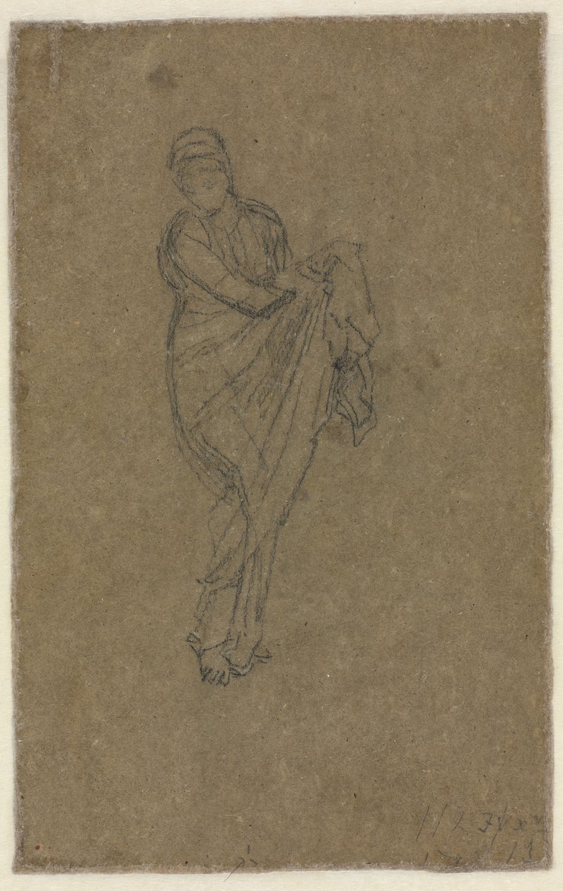 Álló nő, aki felemeli a ruháját (hátoldal) alkotó: James McNeill Whistler