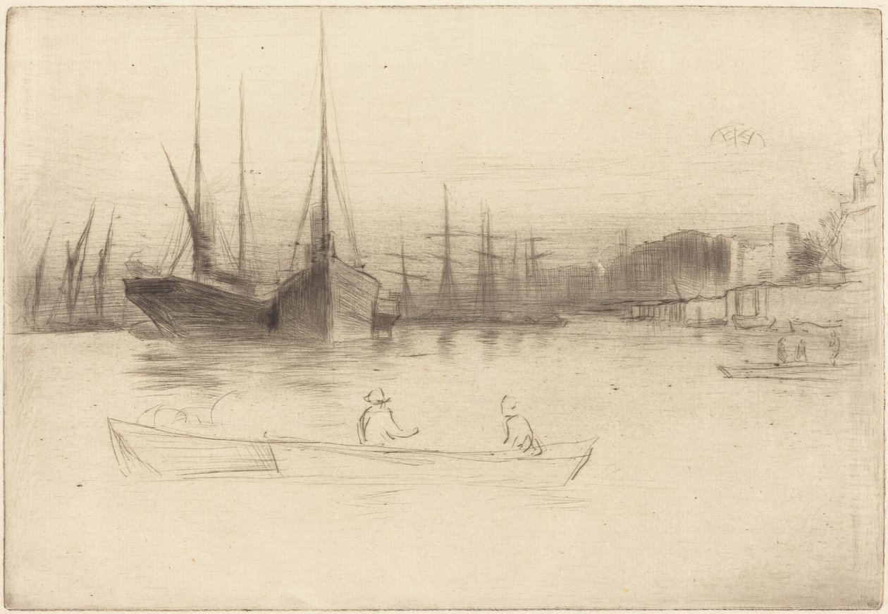 Gőzhajók a Tower közelében alkotó: James McNeill Whistler