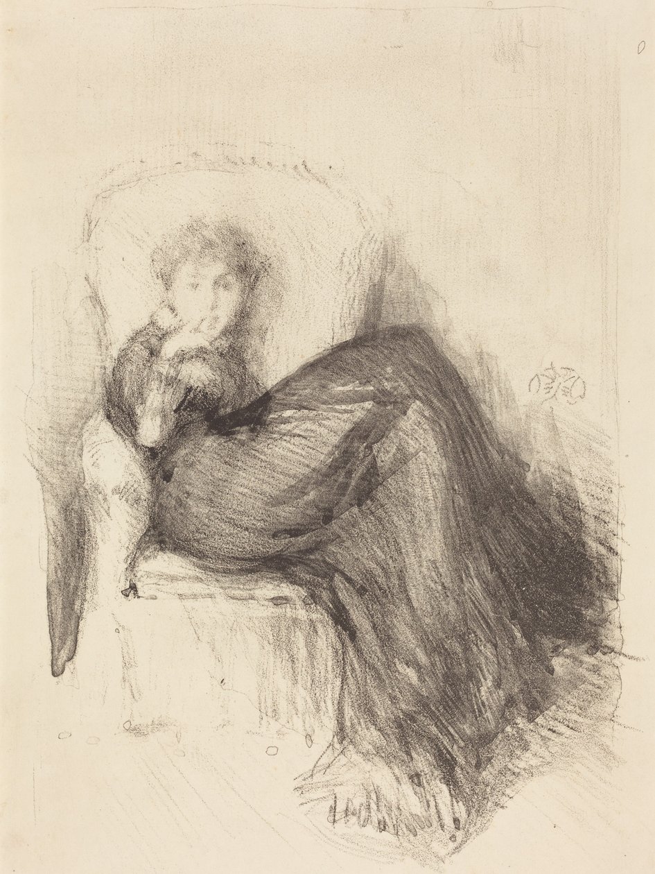 Tanulmány: Maude ülő helyzetben alkotó: James McNeill Whistler