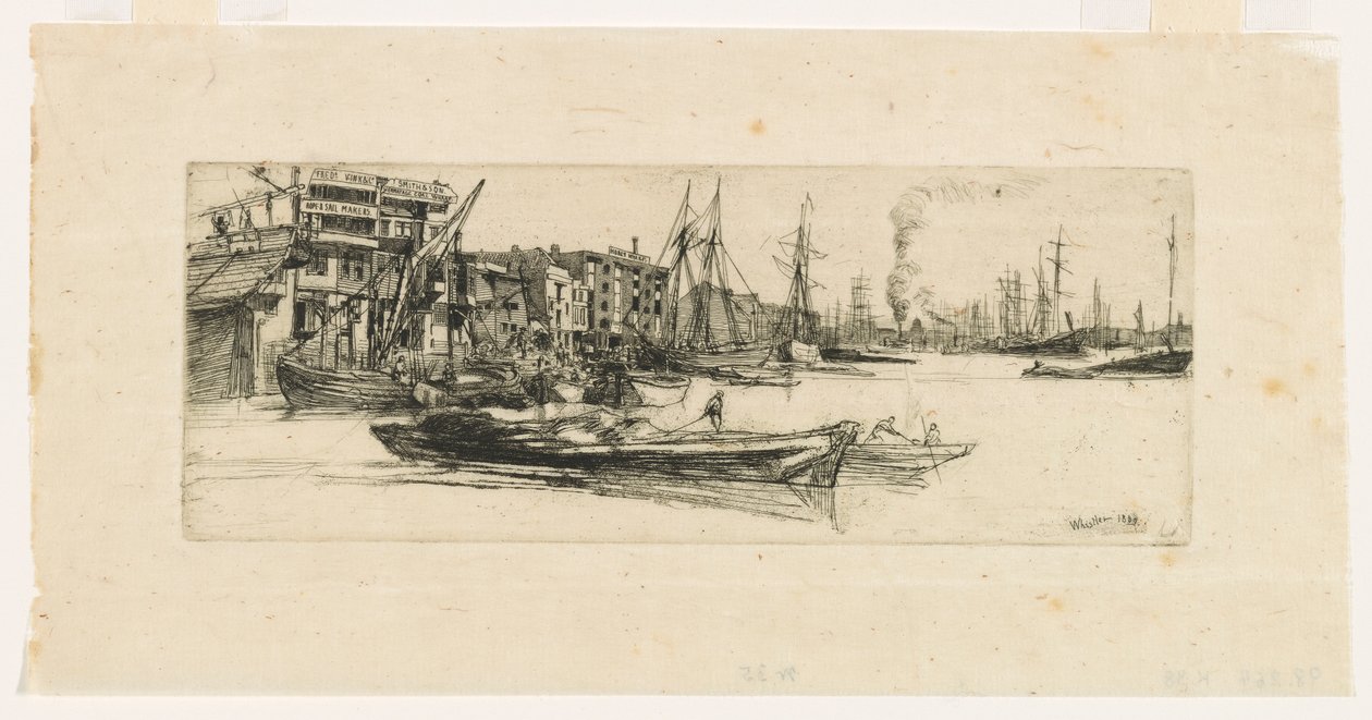 Temze raktárak alkotó: James Abbott McNeill Whistler
