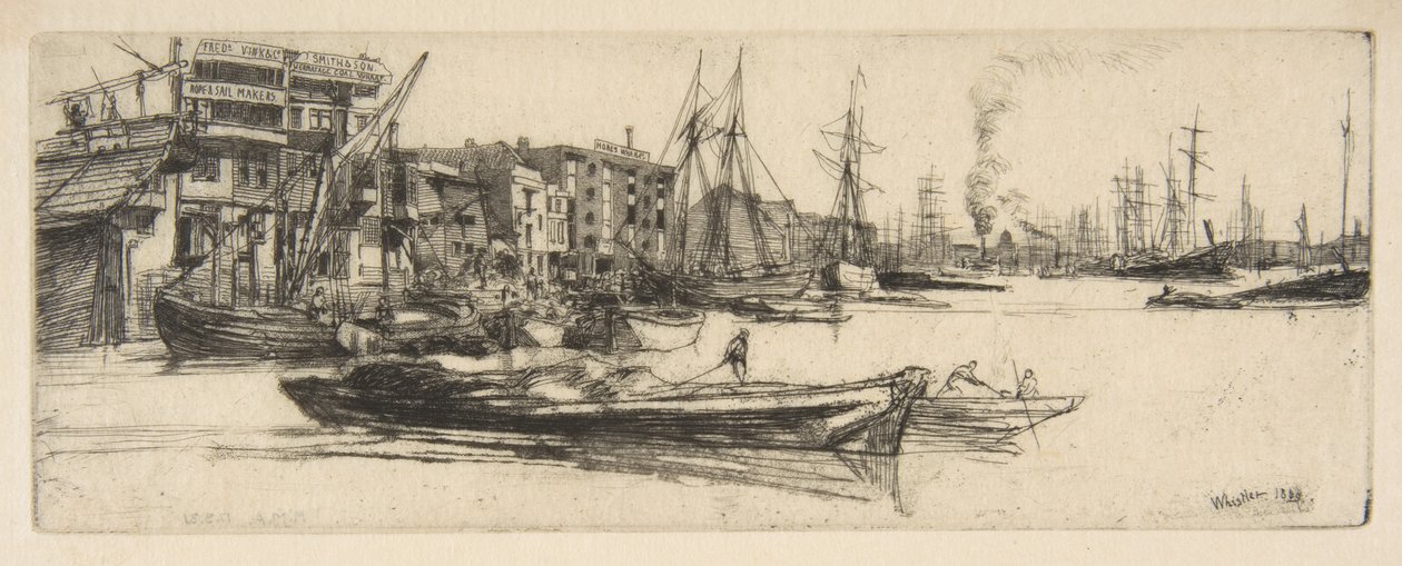 Thames raktárak alkotó: James McNeill Whistler