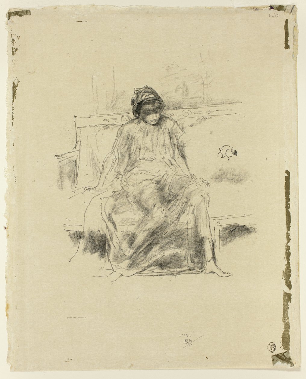 A leterített alak, ülve alkotó: James Abbott McNeill Whistler