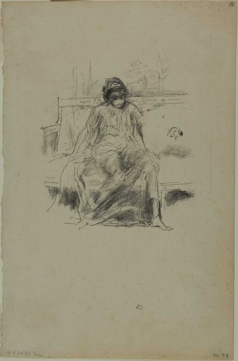 A leterített alak, ülve alkotó: James Abbott McNeill Whistler