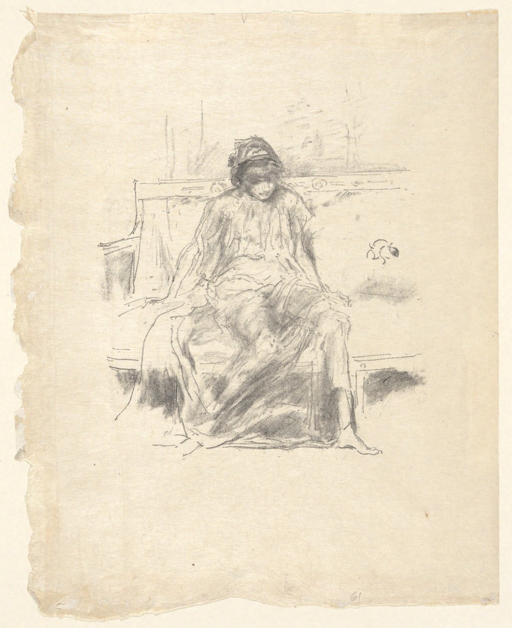 A leterített alak ülve alkotó: James Abbott McNeill Whistler