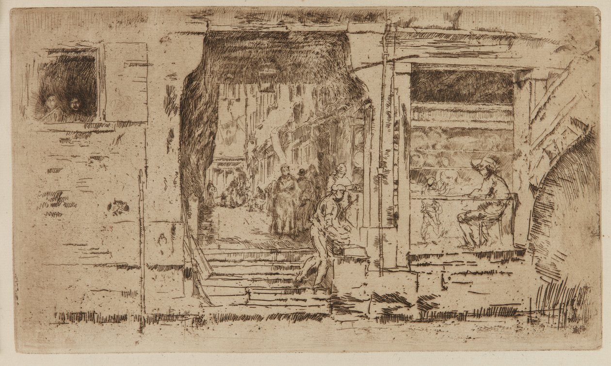 A Fish Shop, Velence alkotó: James Abbott McNeill Whistler