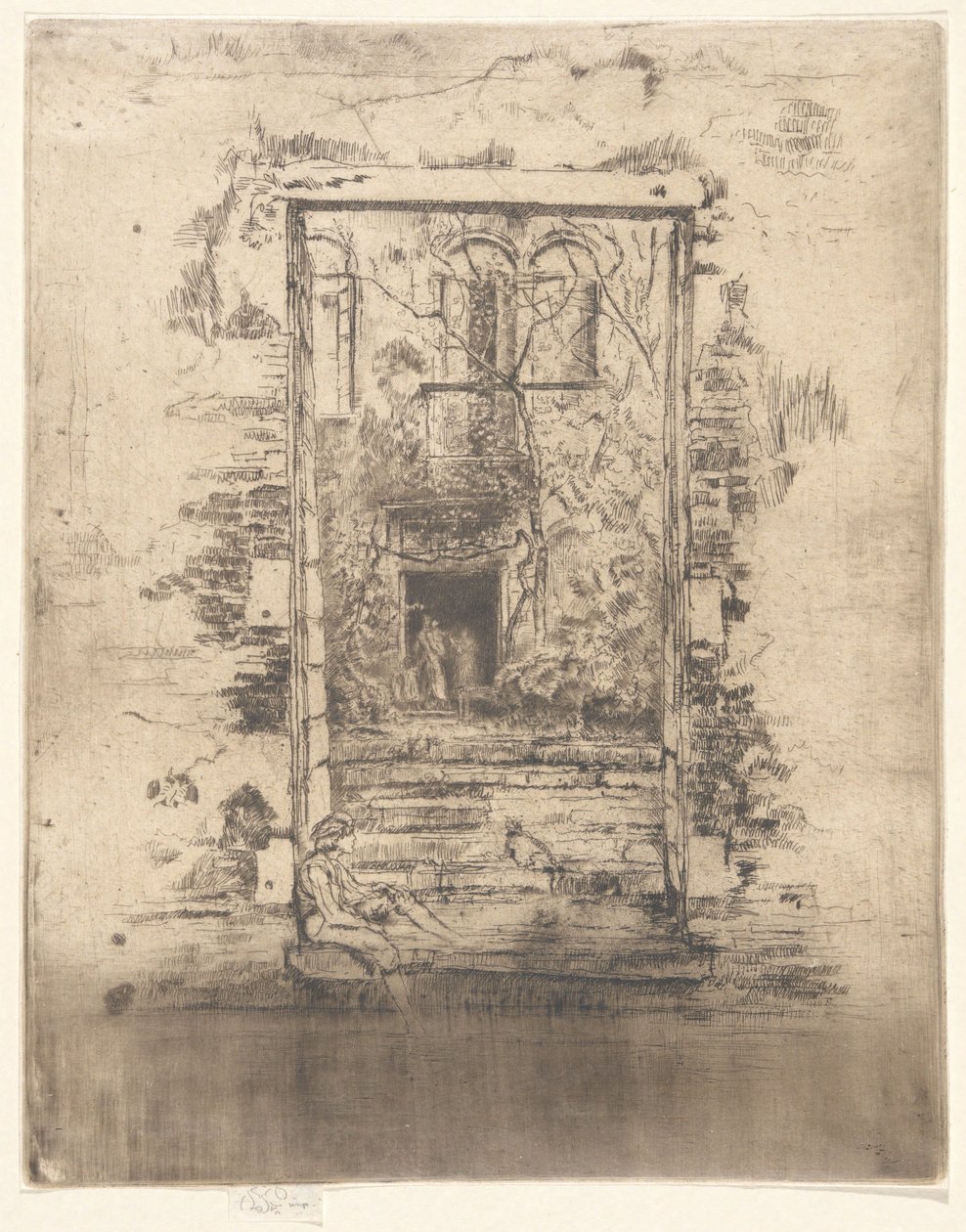 A kert, a második velencei sorozatból (Huszonhat rézkarcból álló sorozat) alkotó: James McNeill Whistler