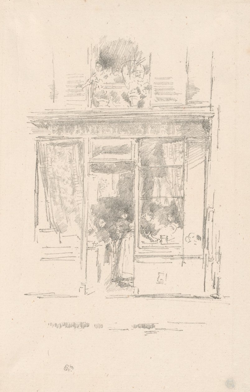 A mosónő: "A Place Dauphine mosónője" alkotó: James Abbott McNeill Whistler