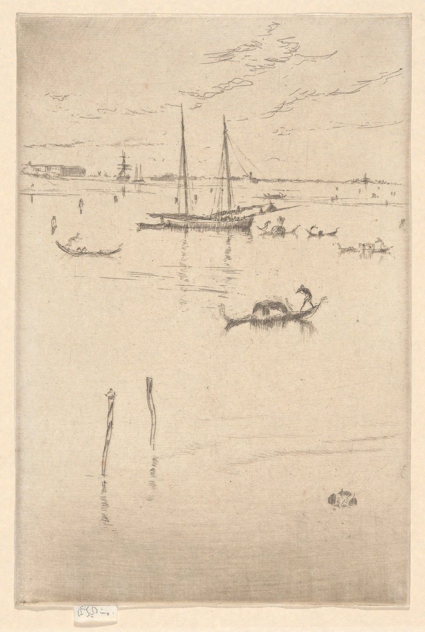 A kis lagúna az első velencei díszletből (Velence, Tizenkét rézkarc sorozat) alkotó: James Abbott McNeill Whistler