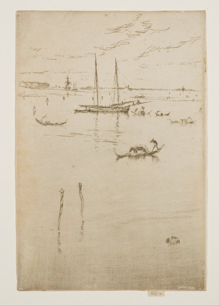 A kis lagúna a Tizenkét rézkarcból, más néven az első velencei díszlet alkotó: James McNeill Whistler