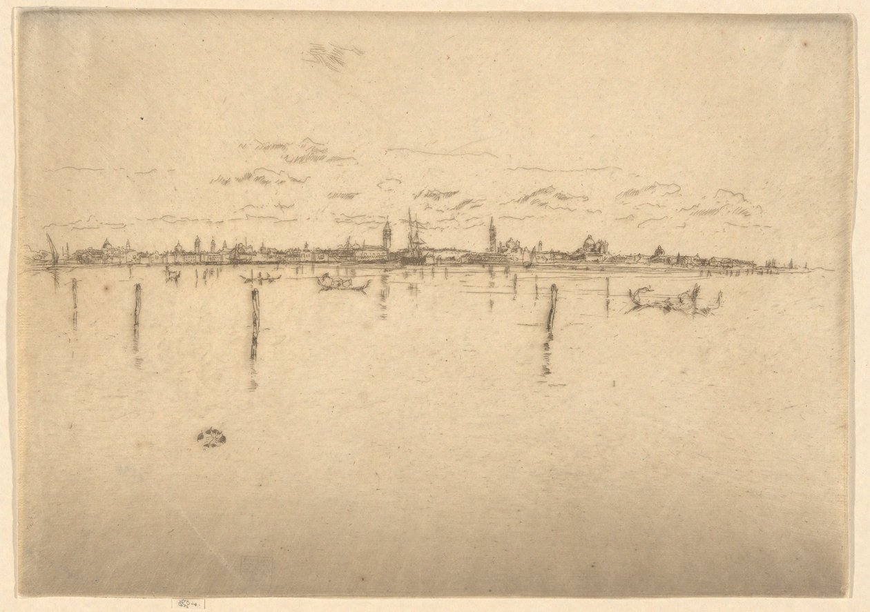 A kis Velence az első velencei díszletből (Velence, Tizenkét rézkarc sorozat) alkotó: James Abbott McNeill Whistler
