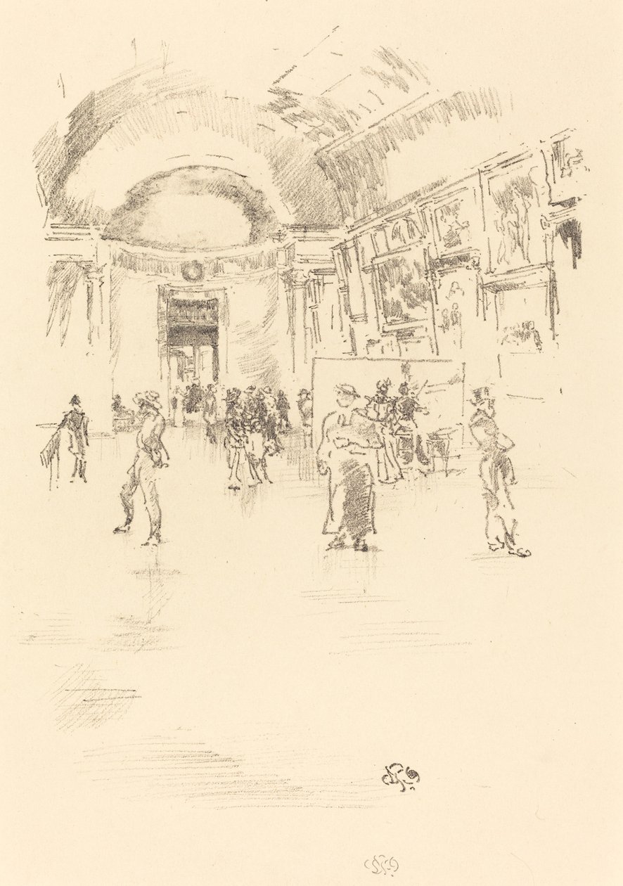 A Long Gallery, Louvre alkotó: James Abbott McNeill Whistler