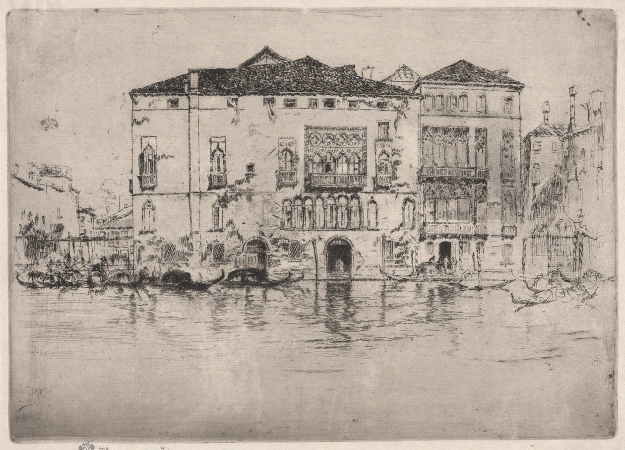 A paloták az első velencei díszletből (Velence, Tizenkét rézkarc sorozat) alkotó: James Abbott McNeill Whistler
