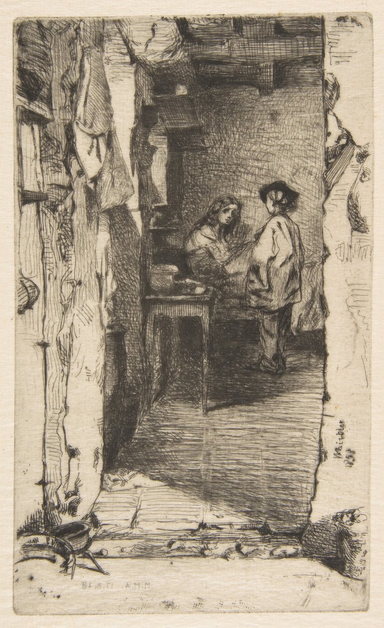 A rongygyűjtő nők (rongyszedők, Quartier Mouffetard, Párizs) alkotó: James McNeill Whistler