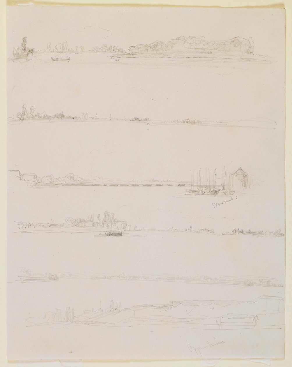 A Rajna, Worms és Oppenheim közelében alkotó: James Abbott McNeill Whistler