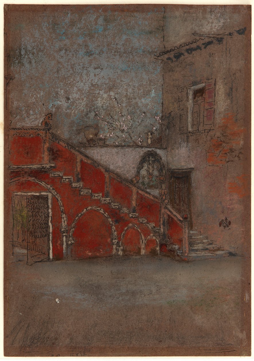 A lépcsőház: Megjegyzés pirossal alkotó: James Abbott McNeill Whistler
