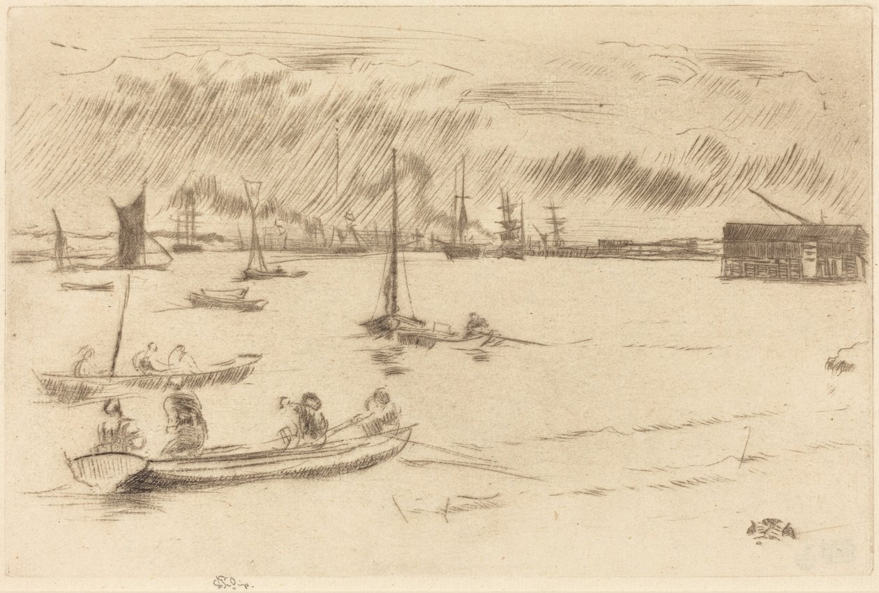 A Temze Erith felé alkotó: James McNeill Whistler