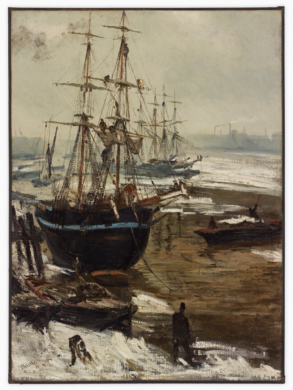 A Temze a jégben alkotó: James Abbott McNeill Whistler