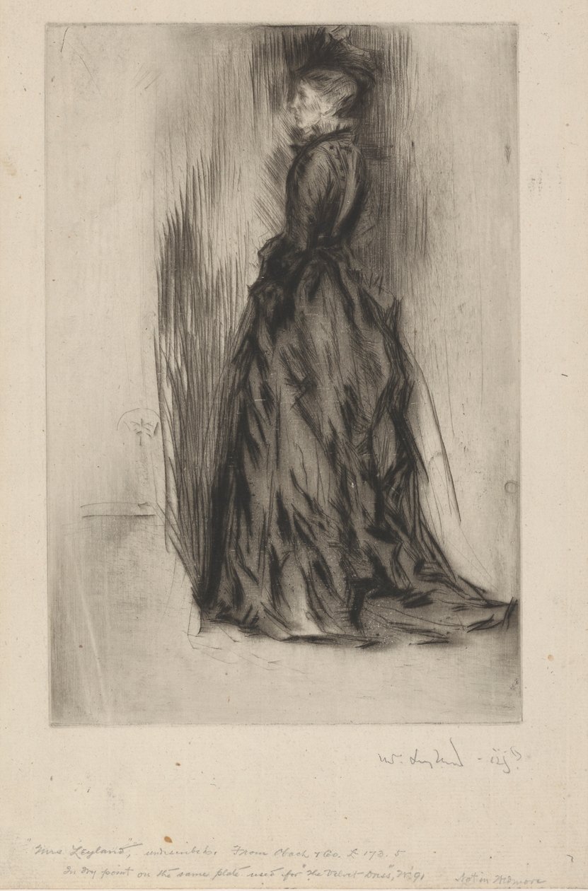 The Velvet Dress (Mrs. Leyland) alkotó: James Abbott McNeill Whistler
