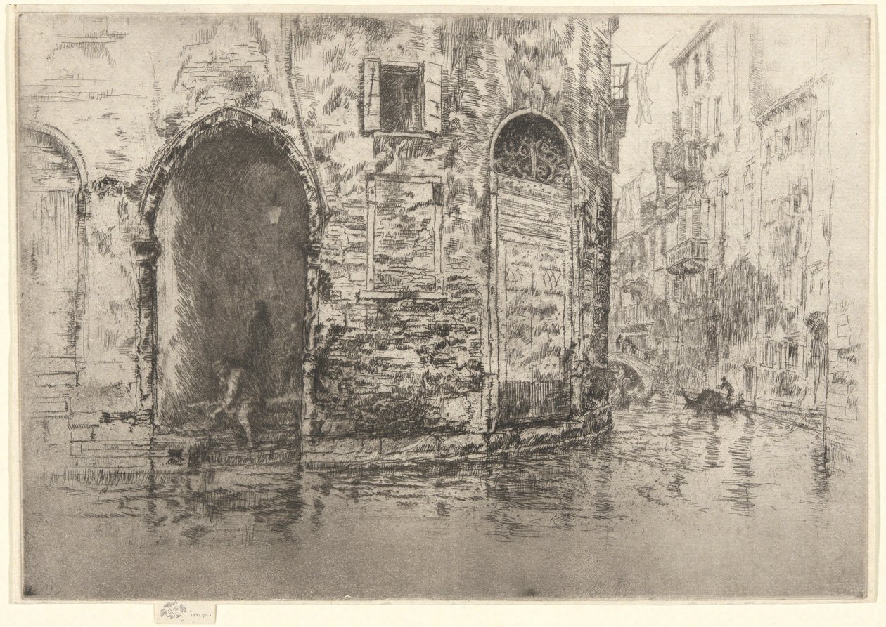 Két ajtó, az első velencei díszletből (Velence, Tizenkét rézkarc sorozat) alkotó: James Abbott McNeill Whistler