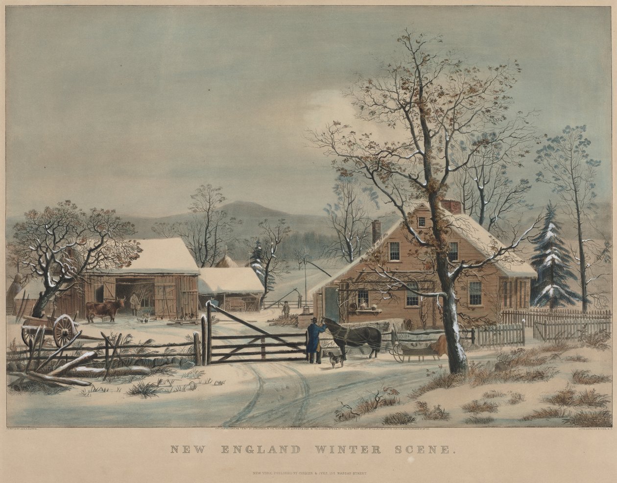 New England téli jelenet alkotó: James Merritt Ives