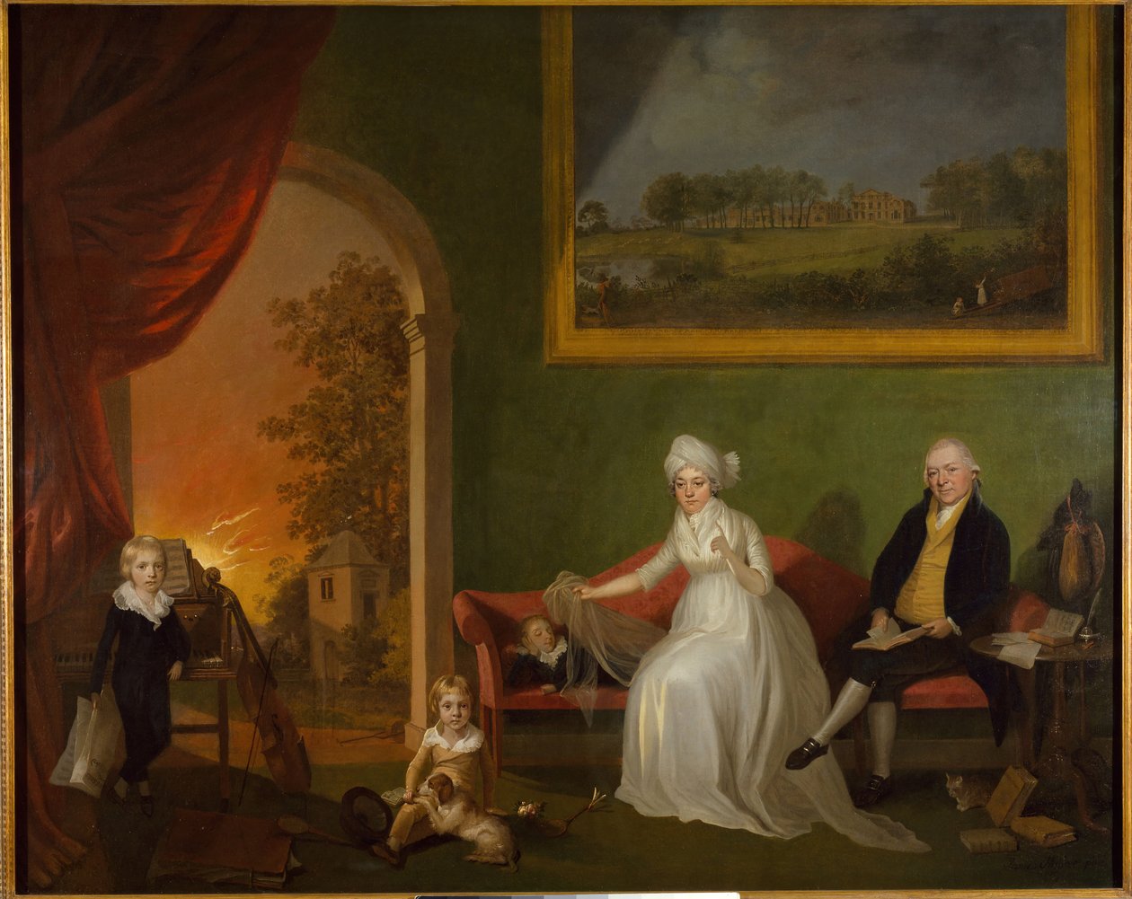 Robert Mynors és családja portréja, 1797. alkotó: James Millar