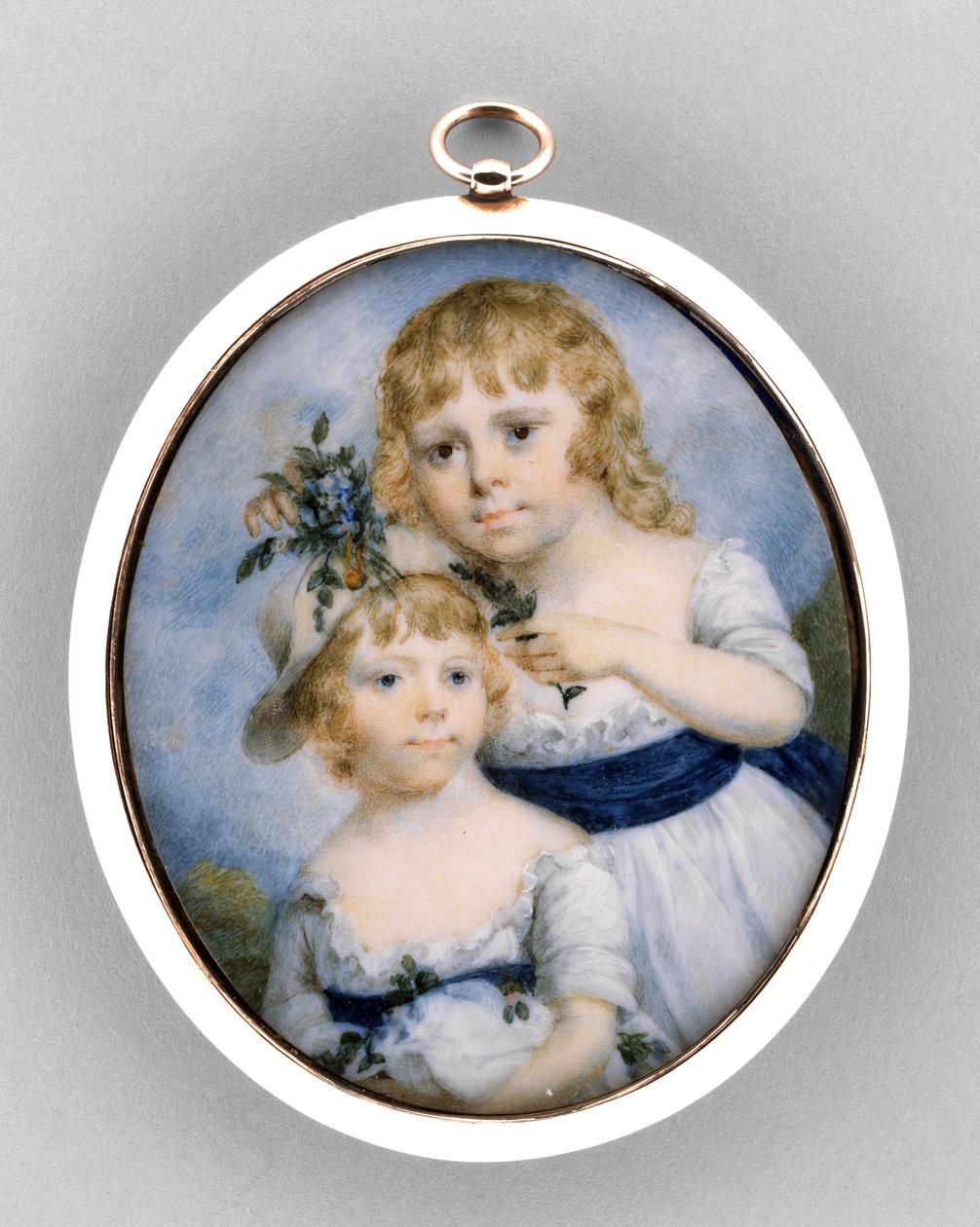 Két nővér portréja, 1795 körül (akvarell elefántcsonton alkotó: James Nixon