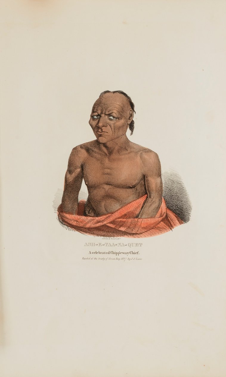 ASH-E-TAA-NA-QUET; Egy ünnepelt Chippeway főnök, az Aboriginal Portfólióból alkotó: James Otto Lewis