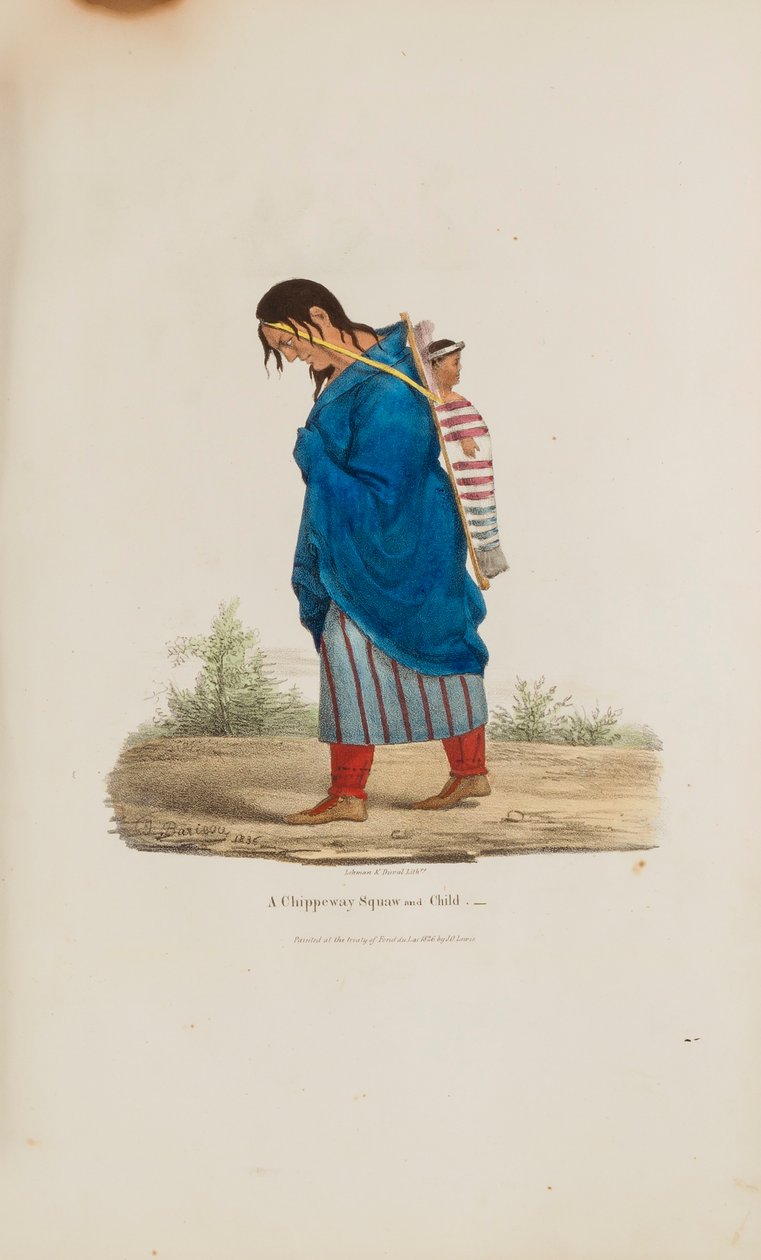 A Chippeway nő és gyermeke, a The Aboriginal Portfólióból alkotó: James Otto Lewis