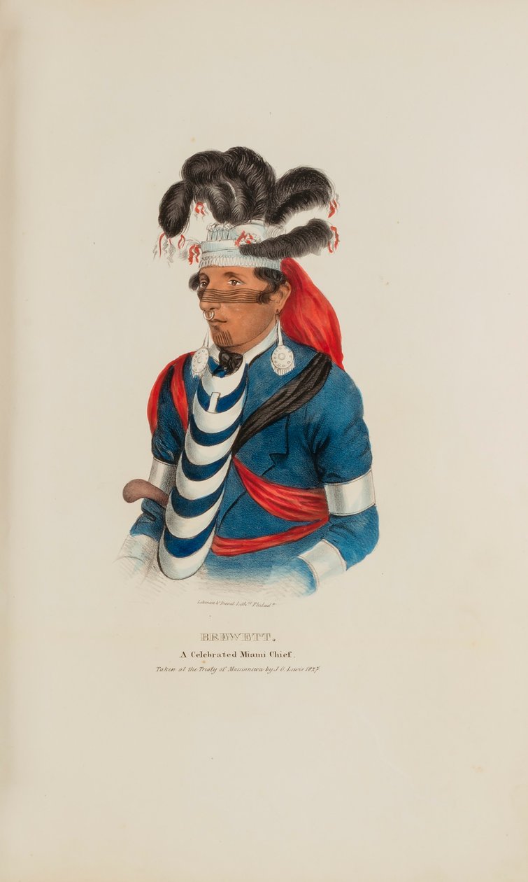 BREWETT; Egy ünnepelt Miami törzsfőnök, a The Aboriginal Portfólióból alkotó: James Otto Lewis